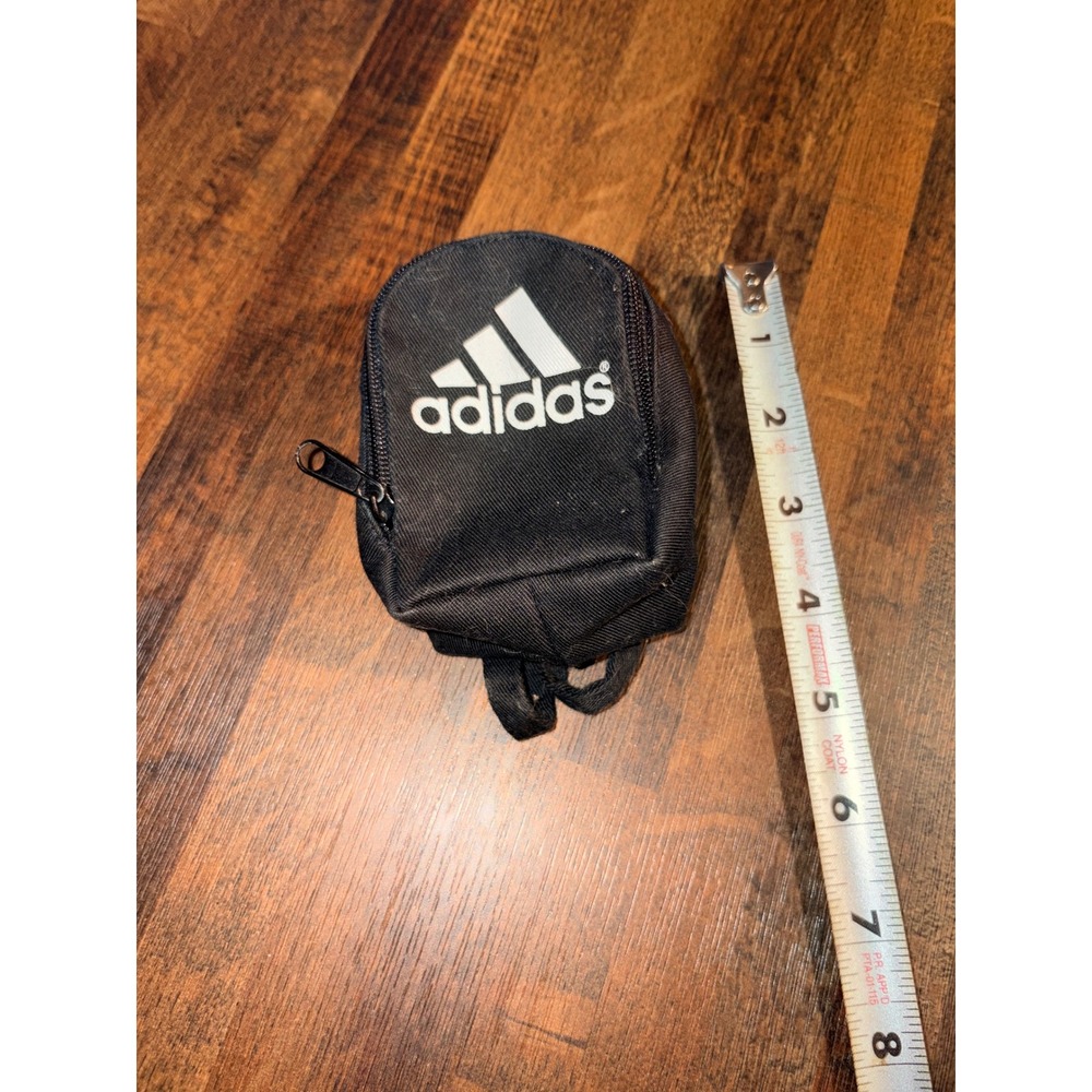 Adidas Mini Backpack Coin Pouch Key Holder Black‎ Sporty Accessory - Picture 3 of 4